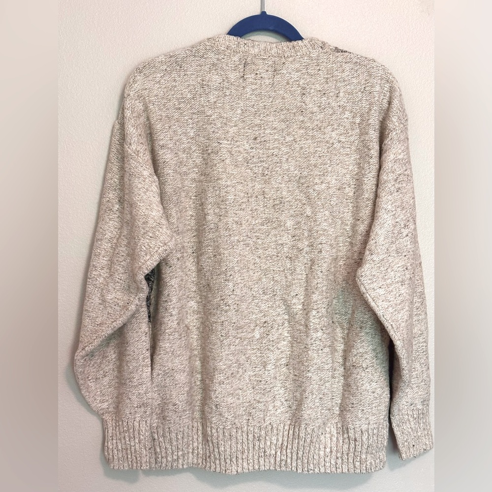 Old Glory Gray Crewneck Sweater with Patchwork Design - Picture 2 of 4